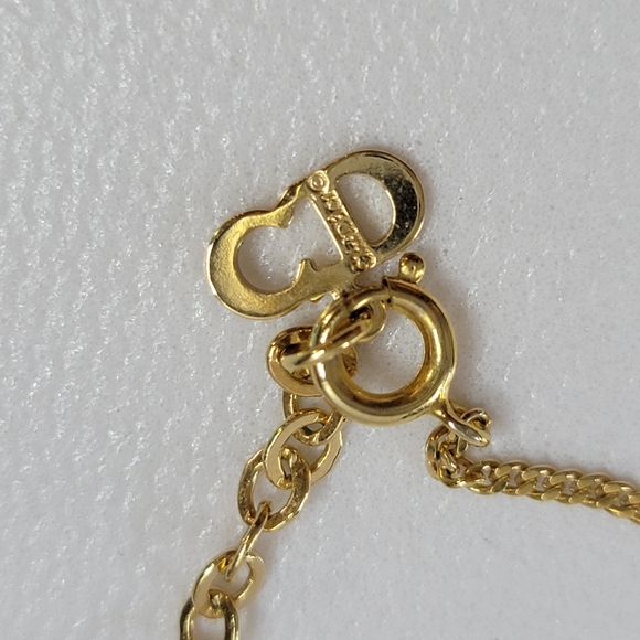 CHRISTIAN DIOR CD Logo Rhinestone Necklace - Picture 7 of 7